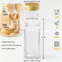 AOZITA 14 Pcs Spice Jars with Bamboo Lids, 4oz Square Spice Bottles with Shaker Lids and Airtight Caps