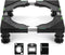Hacaroa Mini Fridge Stand with 4 Strong Feet, Adjustable Universal Washer and Dryer Pedestal, Black