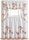 GOHD - 3pcs Kitchen Curtain/Cafe Curtain Set, Air-Brushed Flying Butterfly Design (Swag & 36" Tiers Set)