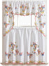 GOHD - 3pcs Kitchen Curtain/Cafe Curtain Set, Air-Brushed Flying Butterfly Design (Swag & 36" Tiers Set)