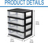 BYCY 4-Drawer Clear Stacking Desktop Organizer for Office Supplies, Stackable Plastic Storage Bins for Small Business &