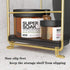 Kitchen Spice Rack Standing Shelf, 2-Tier Corner Storage Shelf, Bathroom Countertop Organizer, Gold & Black