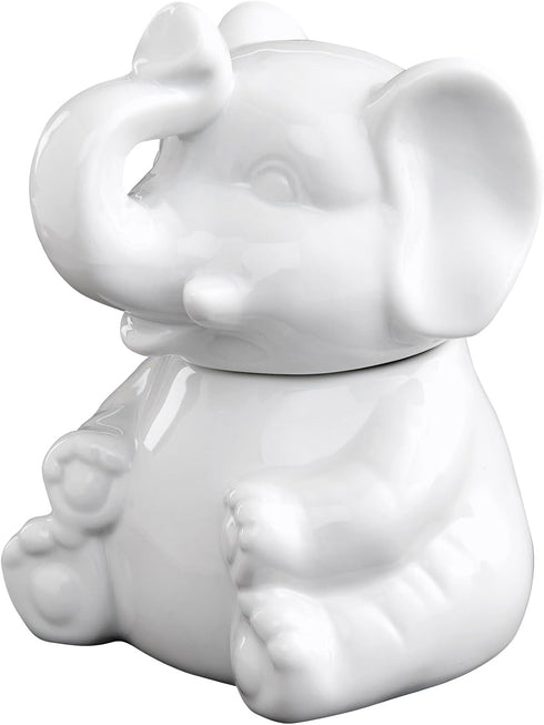 HIC Kitchen Elephant Sugar Bowl, Fine Porcelain, 8-Ounce Capacity