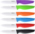 Steak Knives Set of 6 Multi-color Kitchen Ceramic Knife Set for Outdoor BBQ