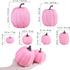 Winlyn 7 Pcs Assorted Sizes Fall Artificial Pink Pumpkins for Halloween, Thanksgiving, Harvest Holiday Season Tabletop