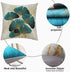 Throw Pillow Cover Green Plant Leaves, 18 x 18 Inch Teal Cushion Cover, Set of 2 Turquoise Ginkgo Leaf Case