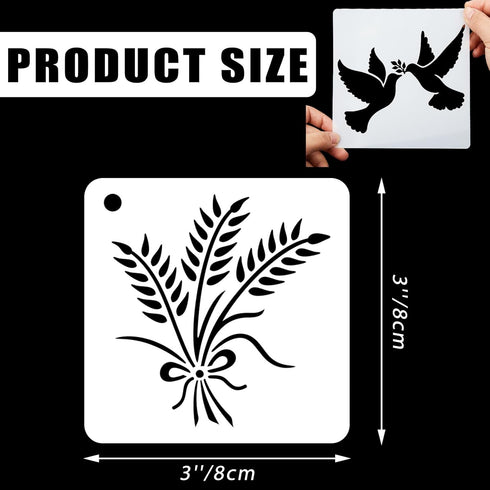 Patelai 12 Pcs Stencil for Bread Artisan Bread Stencils Baking Stencil Set Cook Stencil Baking Template Bread, Cake, Pie, or Cookie Stencil Template Mold for Decorating, 12 Style (3 x 3 Inch)