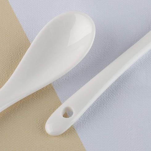 Porcelain Egg Spoons Set of 12, Ceramic Spoons for Soft-Boiled Eggs, Coffee, Tea, Desserts