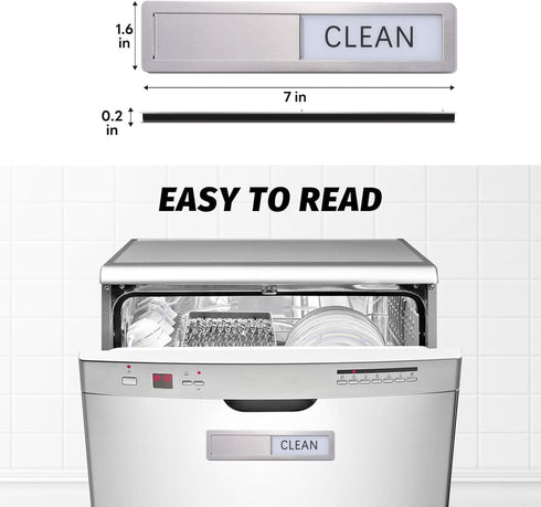 Premium Stainless Steel Dishwasher Magnet Clean Dirty Sign - Clean and Dirty Magnet for Dishwasher - Kitchen Organizers and Storage - Kitchen Decor (Black-White)
