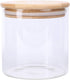 Lawei 4 Pack Glass Storage Jars with Airtight Bamboo Lids, 18.6 OZ Clear Glass Kitchen Canisters
