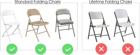 YOUR CHAIR COVERS - Light Blue Spandex Folding Chair Cover - Stretch Fitted Folding Upholstered Seat Cushion Cover