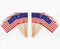 CYPS 100 Pcs USA American Flag Toothpick Flags, Small Mini Stick Cupcake Toppers, 4th of July, Veterans Day Party