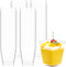 5 oz Mini Dessert Cups, 100 Pack Small Square Plastic Cups, Clear