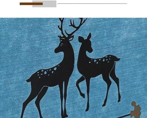 Microwave Oven Cover, Decorative Dust Oil Proof Cotton Linen Fabric, 13.7x39.3 inches Deer - Pine Green