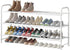 LINZINAR Shoe Rack Long 3 Tier Shoe Storage Organizer Metal Wide Shoe