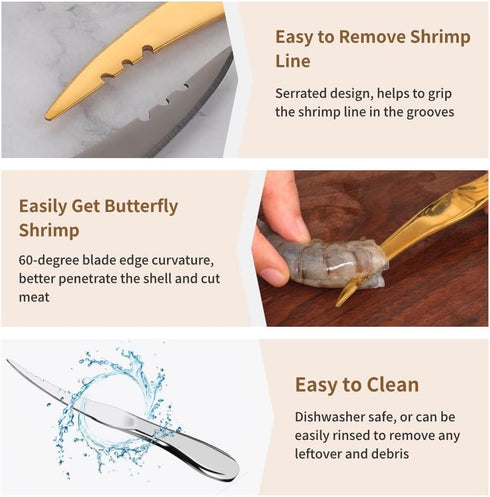 Seamless Shrimp Deveining tool Multi-Colored Shrimp Deveiner Tool Stainless Steel Shrimp Peeler and Deveiner Tool