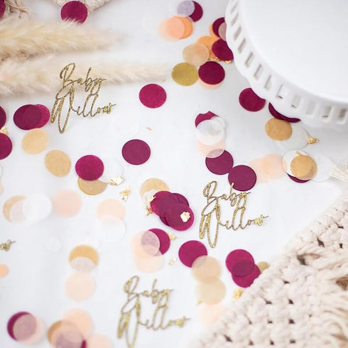 Burgundy Gold Confetti Decorations, Table Decorations for Graduation, Engagement, Birthday, and Weddings
