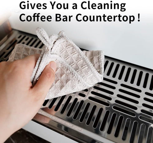 Barista Micro Cloth 4 Pack, Microfiber Cleaning Towels for Espresso Machine, 12"x12"