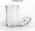 Mini Glass Apothecary Jars - Set of 3 Bathroom Storage Organizer Canisters for Cotton Swabs, Cotton Balls, Makeup