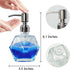 Modern Geometric Shape Clear Glass Soap Dispenser, Lotion Dispenser Bottle with Rust Proof Stainless Steel Pump for