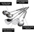 Stainless Steel 5-Piece Utensil Set: Heat Resistant Cooking Tools, Slotted Spoon, Spatula, Large Spoon