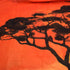 Animal Tapestry Small, Handpainted Safari African Elephant Tree Silhouette Fabric Wall Hanging Decor for Bedroom