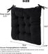 MissSoul Set 2 15.5" of Chair Cushions for Dining Chairs with Ties, Indoor Non-Slip Kitchen Chair Pad and Dining Room