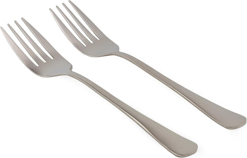 Cornucopia Brands Serving Fork Set of Two (2), Elegant 9" Stainless Steel Buffet & Banquet Style Serving Forks
