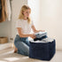 Sexysamba 20"x 16" Square Corduroy Pouf Cover Only, Unstuffed Decorative Ottoman Foot Stool Rest, Washable Storage Bean