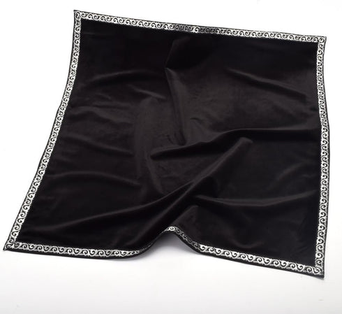 BLESSUME Black Altar Tarot Table Cloth Velvet Square Divination Wicca with Tarot Pouch