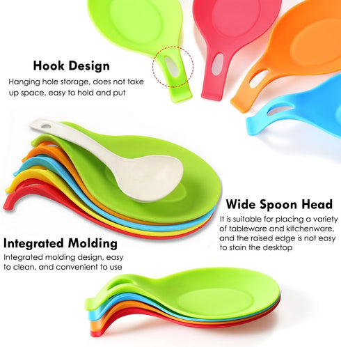 AKOAK Round Silicone Spoon Holder, Kitchen Utensil Holder - Pack of 1 (Yellow)