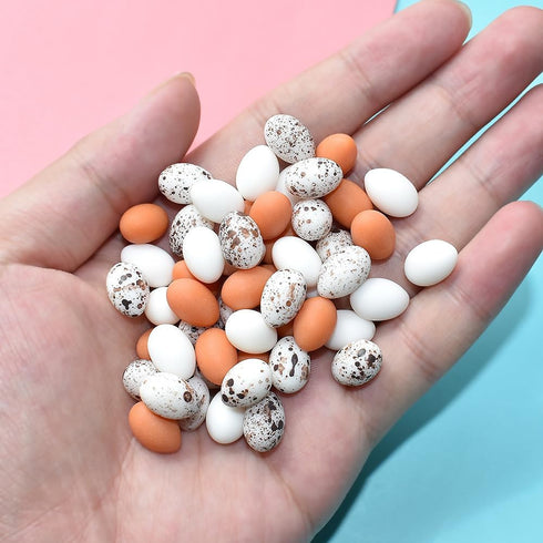wybcfp 60Pcs Artificial Mini Easter Eggs Decoration Fake Resin Easter Bird Eggs for