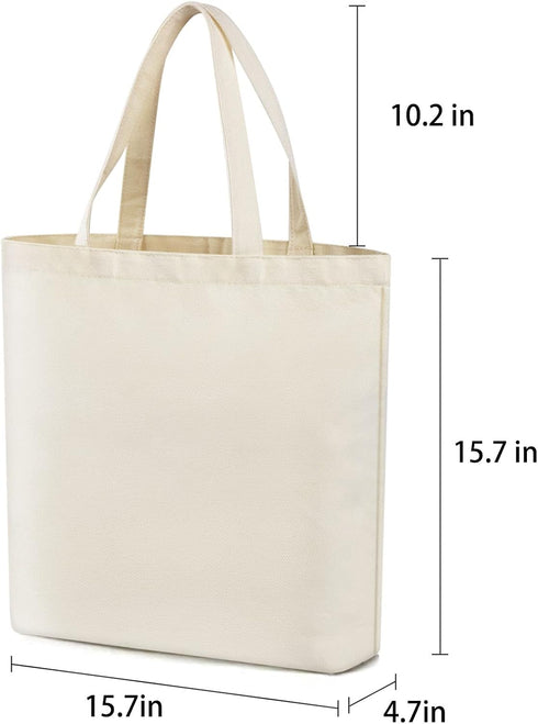 Veyist 4 Pcs Large Reusable Canvas Tote Bags, Blank Multi-purpose Bags for Grocery, Shopping, DIY Projects