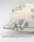 19" 19" Jillien Harbor The Mary Blue and White Decorative Throw Pillow Cover Floral Block Print Pillow Cover