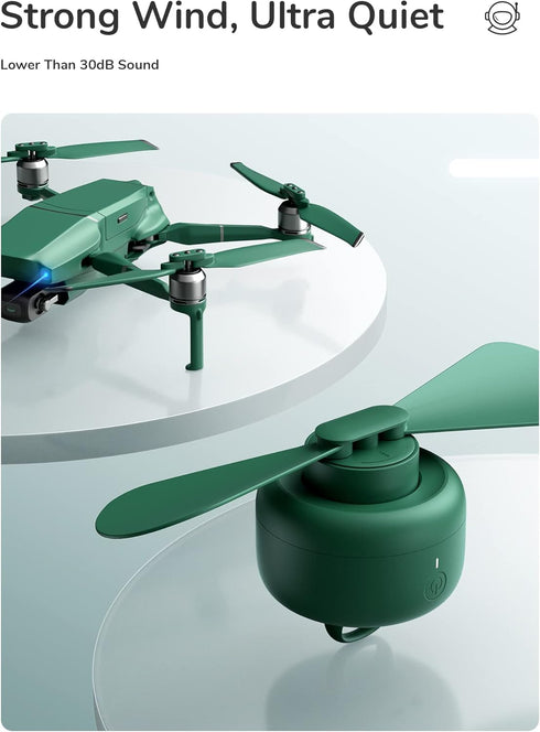 JISULIFE Portable Camping Fan with Remote Control, 8000mAh Rechargeable Battery, 4 Speeds, Green