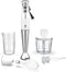 Immersion Hand Blender, UTALENT 5-in-1 8-Speed with 500ml Food Grinder, 600ml Container, Milk Frother, White