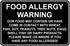 CCPARTON Metal Sign Food Allergy Warning, Caution Aluminum Tin Sign for Home Cafe Bar, 8x12 Inches