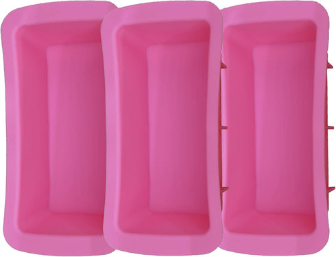 Keto Bread Loaf Silicone Mold, Single-Serve Reusable BPA-Free, Oven Safe Ice Cube Tray, 3-Pack