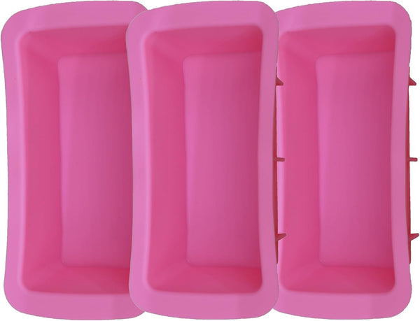 Keto Bread Loaf Silicone Mold, Single-Serve Reusable BPA-Free, Oven Safe Ice Cube Tray, 3-Pack