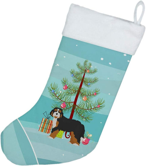 Caroline's Treasures CK3804CS Bernedoodle Christmas Tree Stocking - Fireplace Hanging Stockings Holiday Decor