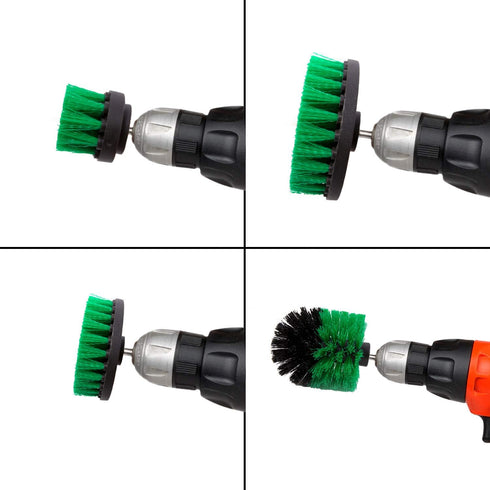 4 Packs Drill Brush Kit, Scrubber Attachment Set for Cleaning Kitchen, Stove, Cabinet, and Carpet