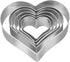 Heart Cookie Cutter Set - 6 Piece Stainless Steel Biscuit Pastry Cutters, Sizes from 1 4/5" to 3 4/5"