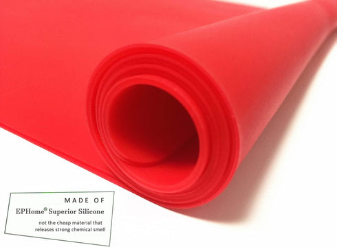 Extra Large Silicone Nonstick Pastry Mat - 23.6''x15.77'' Heat Resistant Countertop Protector, Red