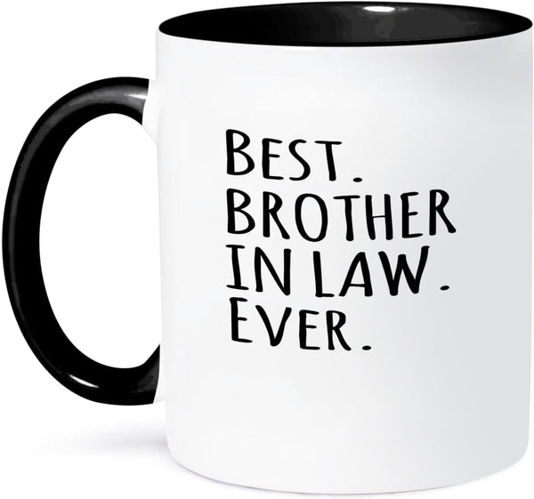 3dRose Ceramic Best Brother in Law Ever Mug, 1 Count, Black