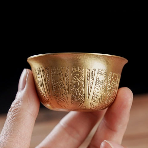 3 inch Copper Offering Bowl, Tibetan Holy Water Bowl for Yoga Meditation and Ritual Use