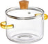 Frcctre 1.5L Glass Cooking Pot with Lid, Heat Resistant Glass Saucepan for Pasta, Soup, Milk, Baby Food