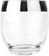 Viski Irving Chrome Rim Crystal Lowball Tumblers - Set of 2, 9 oz Gold Rimmed Cocktail Glass Gift Set