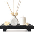 Black Farmhouse Bathroom Counter Tray Decor, Wooden Risers for Kitchen Soap Sink, Decorative Vanity Tray Stand