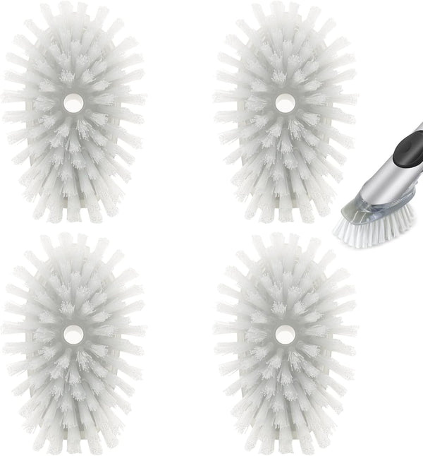 Brush Refills for OXO Dish Brush, 4 Pack, Soap Dispensing Head Replacement for Scrubber (Grey)