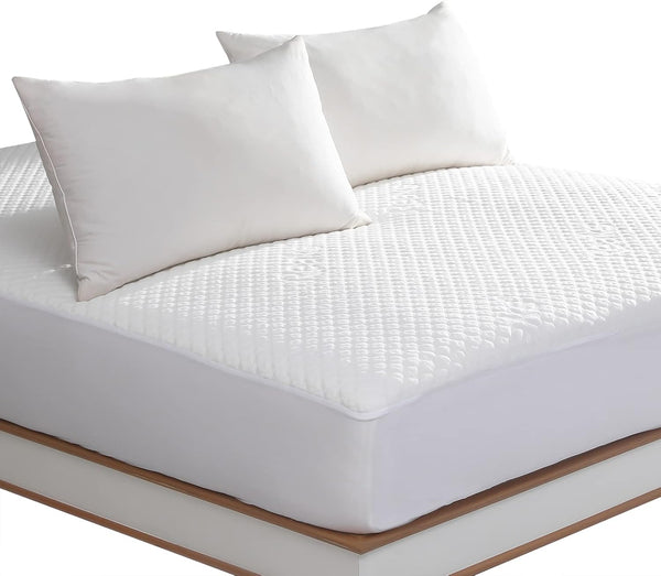 Queen Size Waterproof Mattress Protector, Rayon from Bamboo Fitted Cover with Deep Pocket Up to 18''